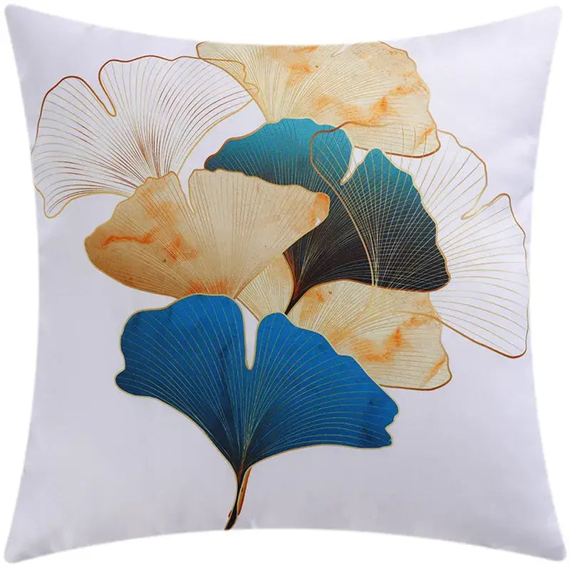 DecorBites™ Ginkgo Leaves Print Sofa Pillowcase 45x45cm Modern Nordic Chair Cushion Cover