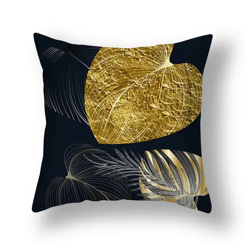 DecorBites™ Ginkgo Leaves Print Sofa Pillowcase 45x45cm Modern Nordic Chair Cushion Cover