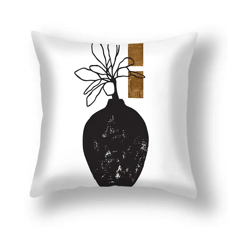 DecorBites™ Ginkgo Leaves Print Sofa Pillowcase 45x45cm Modern Nordic Chair Cushion Cover