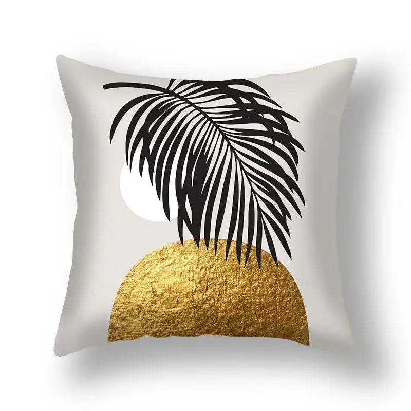 DecorBites™ Ginkgo Leaves Print Sofa Pillowcase 45x45cm Modern Nordic Chair Cushion Cover