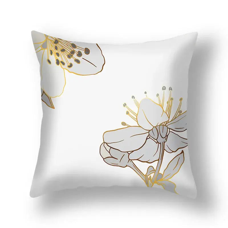 DecorBites™ Ginkgo Leaves Print Sofa Pillowcase 45x45cm Modern Nordic Chair Cushion Cover