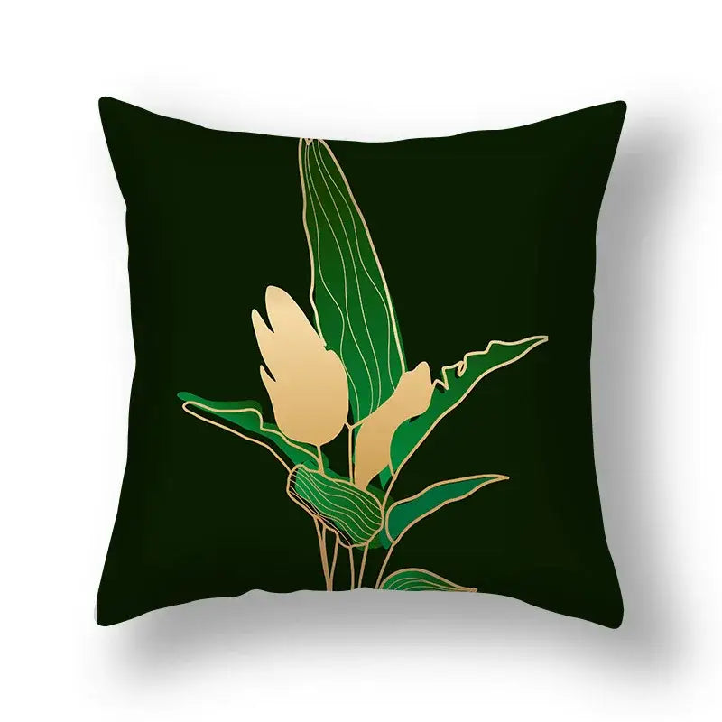 DecorBites™ Ginkgo Leaves Print Sofa Pillowcase 45x45cm Modern Nordic Chair Cushion Cover