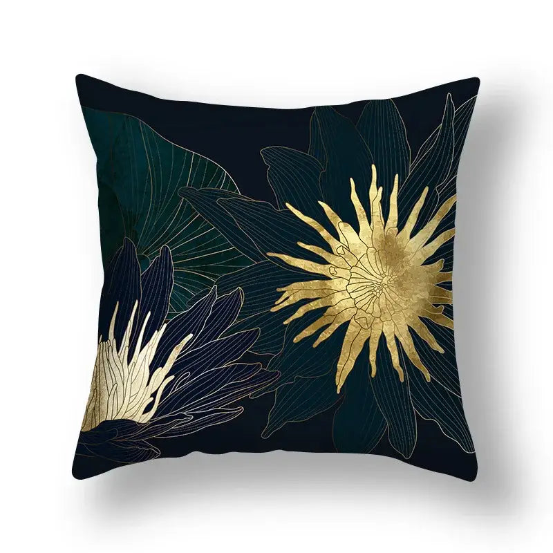 DecorBites™ Ginkgo Leaves Print Sofa Pillowcase 45x45cm Modern Nordic Chair Cushion Cover