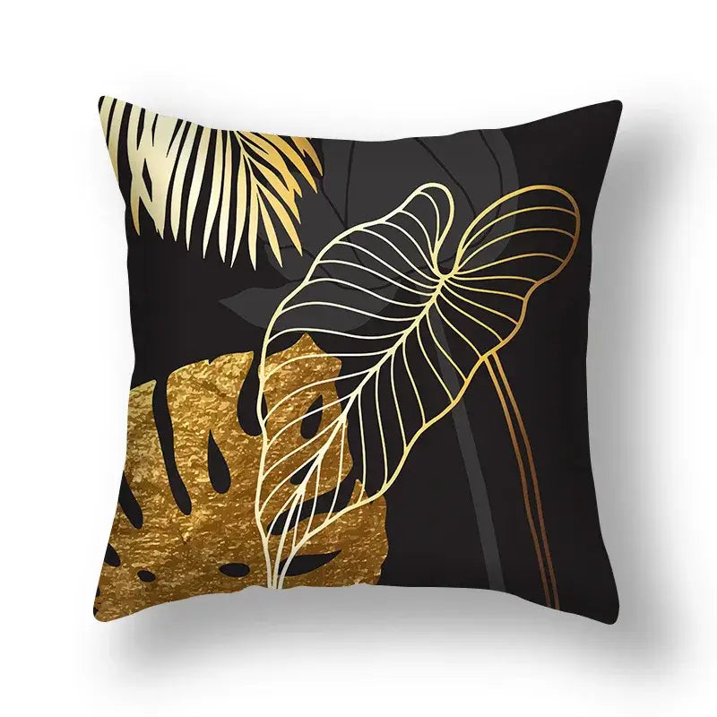 DecorBites™ Ginkgo Leaves Print Sofa Pillowcase 45x45cm Modern Nordic Chair Cushion Cover