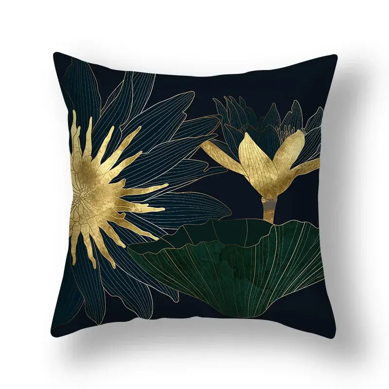 DecorBites™ Ginkgo Leaves Print Sofa Pillowcase 45x45cm Modern Nordic Chair Cushion Cover