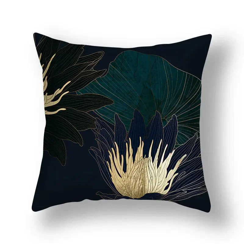 DecorBites™ Ginkgo Leaves Print Sofa Pillowcase 45x45cm Modern Nordic Chair Cushion Cover