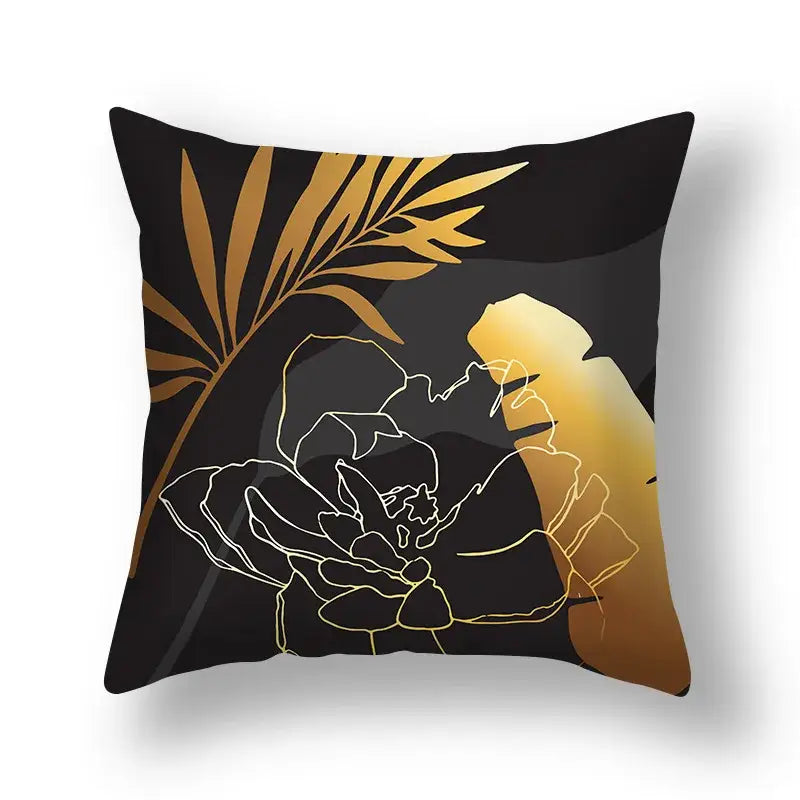 DecorBites™ Ginkgo Leaves Print Sofa Pillowcase 45x45cm Modern Nordic Chair Cushion Cover