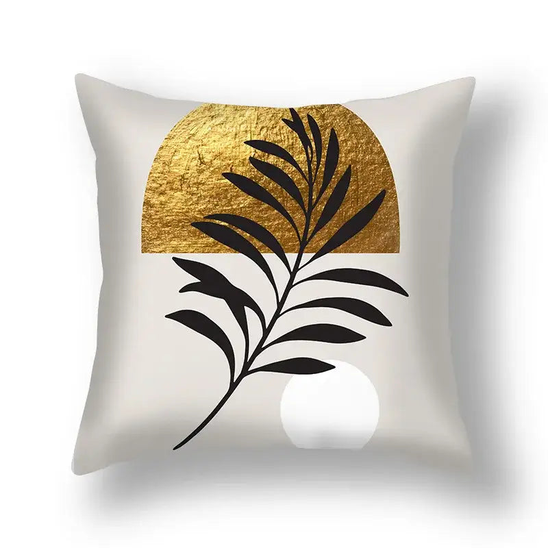 DecorBites™ Ginkgo Leaves Print Sofa Pillowcase 45x45cm Modern Nordic Chair Cushion Cover