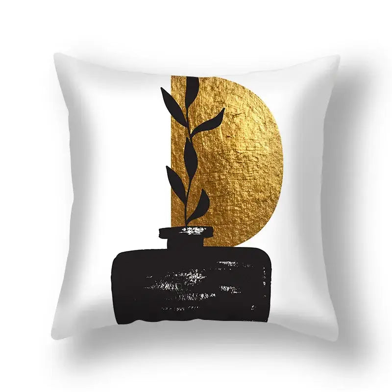 DecorBites™ Ginkgo Leaves Print Sofa Pillowcase 45x45cm Modern Nordic Chair Cushion Cover