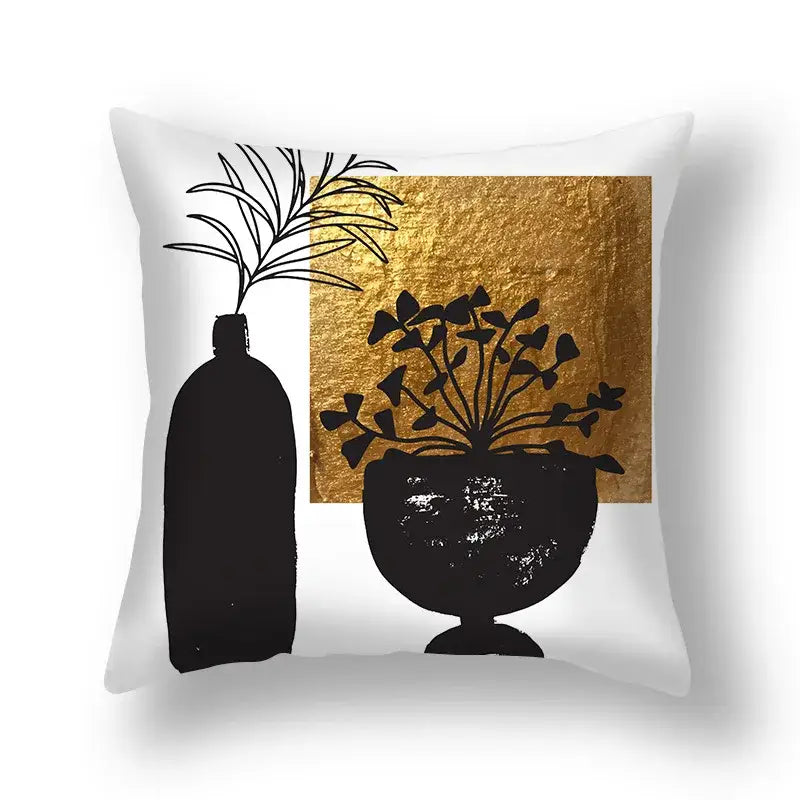 DecorBites™ Ginkgo Leaves Print Sofa Pillowcase 45x45cm Modern Nordic Chair Cushion Cover