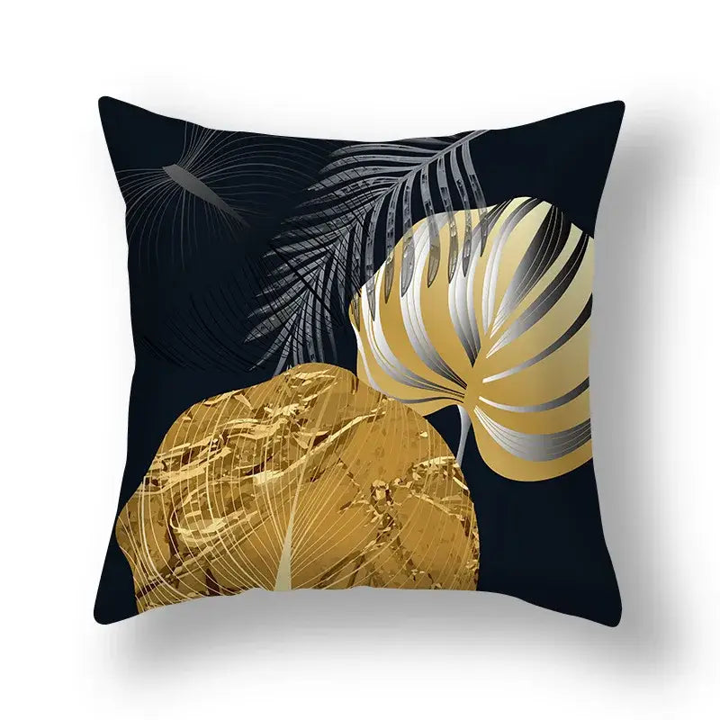 DecorBites™ Ginkgo Leaves Print Sofa Pillowcase 45x45cm Modern Nordic Chair Cushion Cover