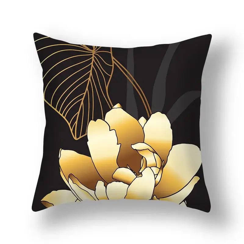 DecorBites™ Ginkgo Leaves Print Sofa Pillowcase 45x45cm Modern Nordic Chair Cushion Cover