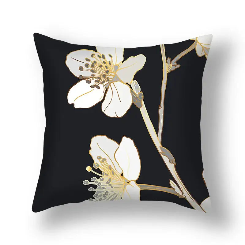 DecorBites™ Ginkgo Leaves Print Sofa Pillowcase 45x45cm Modern Nordic Chair Cushion Cover