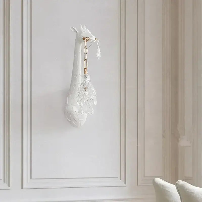 DecorBites™ Giraffe Love Wall Lamp: Resin Animal Atmosphere Bedside Lighting for Cute Room Decor
