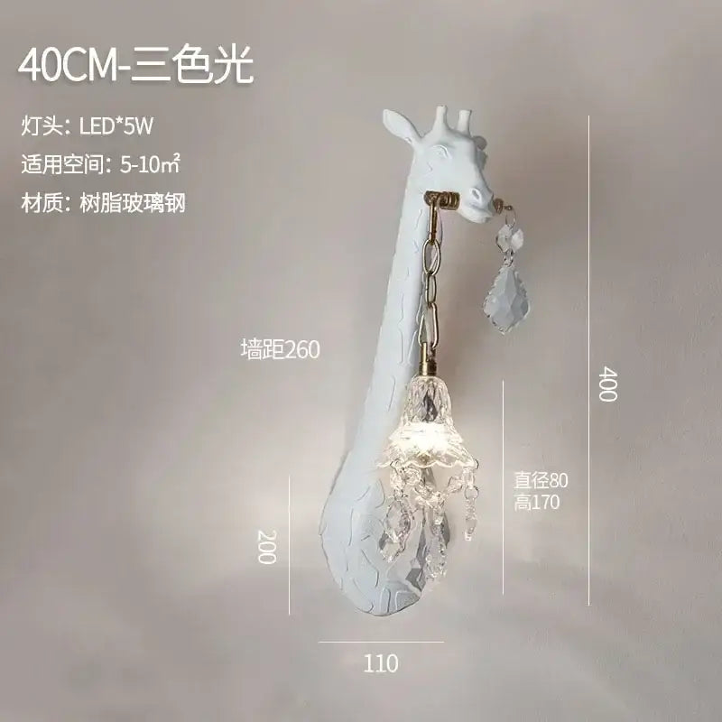 DecorBites™ Giraffe Love Wall Lamp: Resin Animal Atmosphere Bedside Lighting for Cute Room Decor