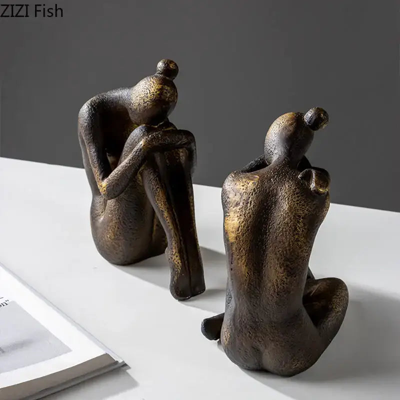 DecorBites™ Girl Statue Bookends Decor Resin Decoration for Desk, Bookcase, Library