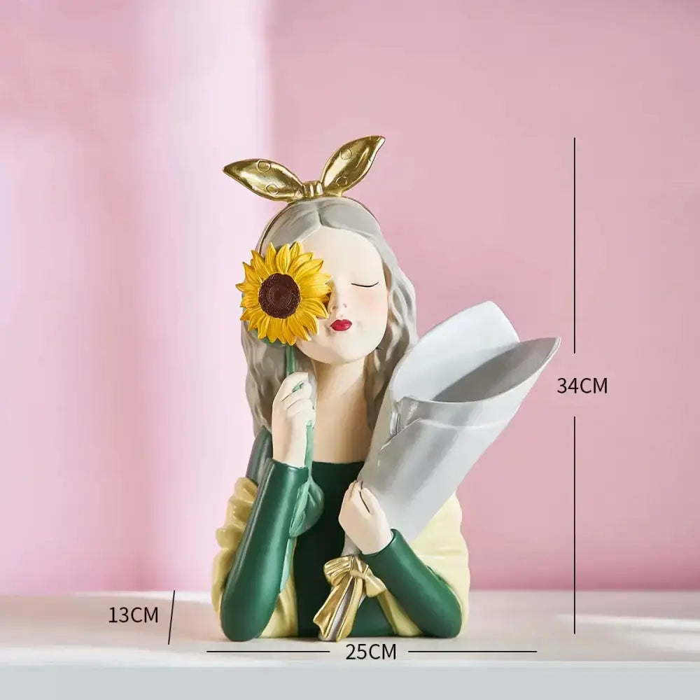 DecorBites™ Girl Statues Vase Ornaments Office Decor Figurines TV Cabinets Floral Accessories