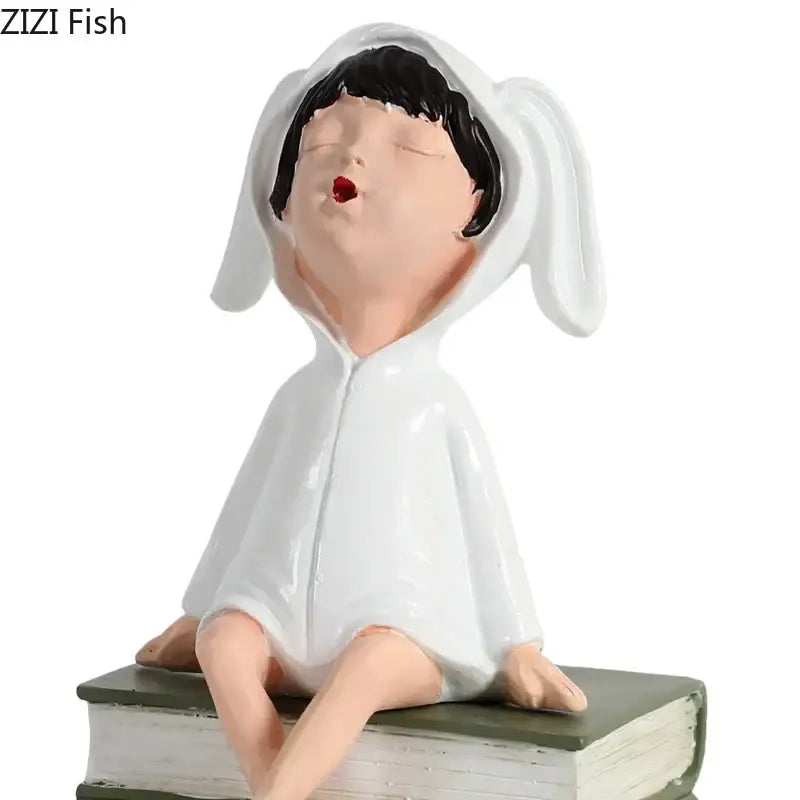 DecorBites™ Girls and Books Resin Sculpture Figure for Modern Room Decor