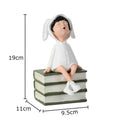 DecorBites™ Girls and Books Resin Sculpture Figure for Modern Room Decor