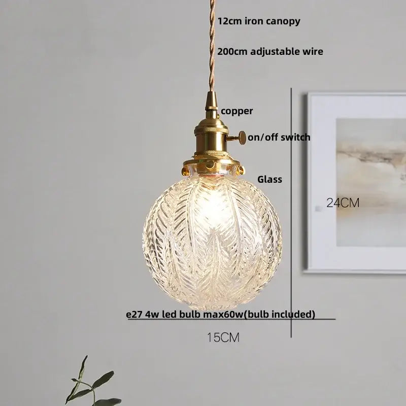 DecorBites™ Glabe Glass LED Pendant Light Fixture, Nordic Modern Design for Bedroom, Kitchen, Aisle