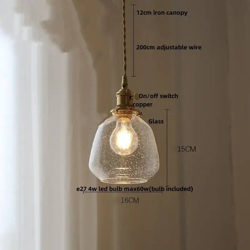 DecorBites™ Glabe Glass LED Pendant Light Fixture, Nordic Modern Design for Bedroom, Kitchen, Aisle