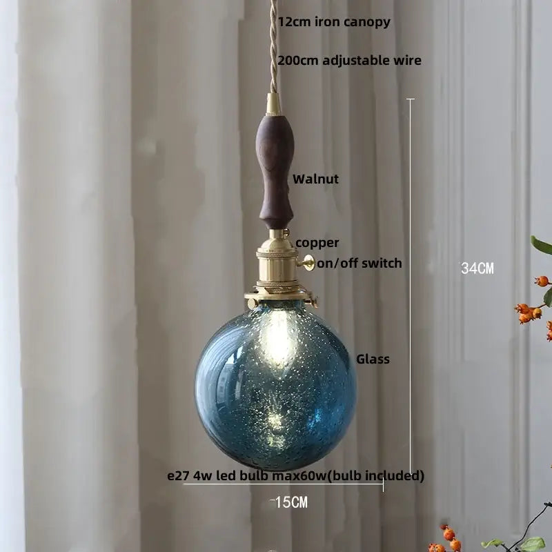 DecorBites™ Glabe Glass LED Pendant Light Fixture, Nordic Modern Design for Bedroom, Kitchen, Aisle