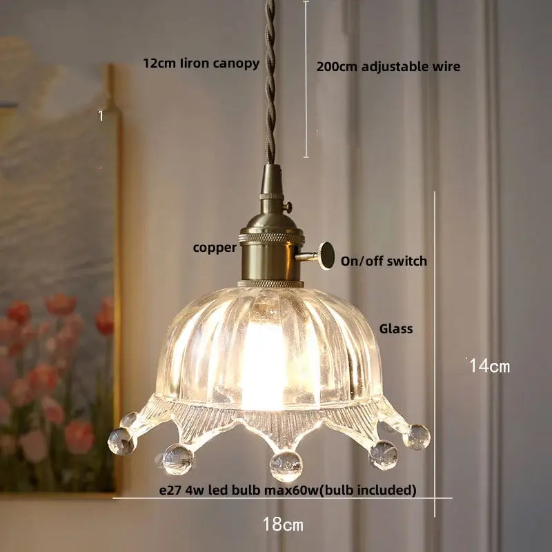 DecorBites™ Glabe Glass LED Pendant Light Fixture, Nordic Modern Design for Bedroom, Kitchen, Aisle