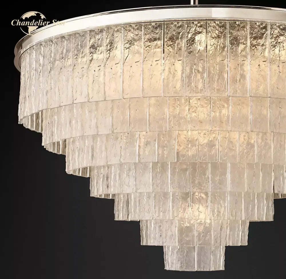 DecorBites™ Glace Modern Glass Chandelier for Living Dining Room, Farmhouse Hanging Lamp