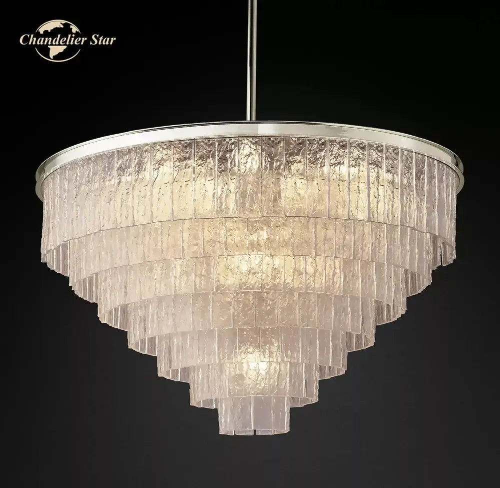 DecorBites™ Glace Modern Glass Chandelier for Living Dining Room, Farmhouse Hanging Lamp