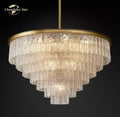 DecorBites™ Glace Modern Glass Chandelier for Living Dining Room, Farmhouse Hanging Lamp