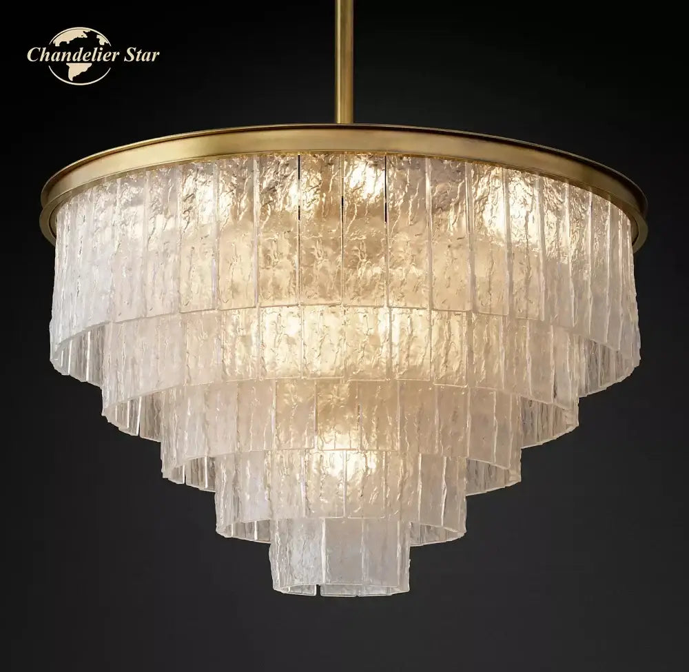 DecorBites™ Glace Modern Glass Chandelier for Living Dining Room, Farmhouse Hanging Lamp