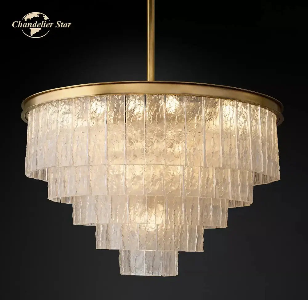 DecorBites™ Glace Modern Glass Chandelier for Living Dining Room, Farmhouse Hanging Lamp