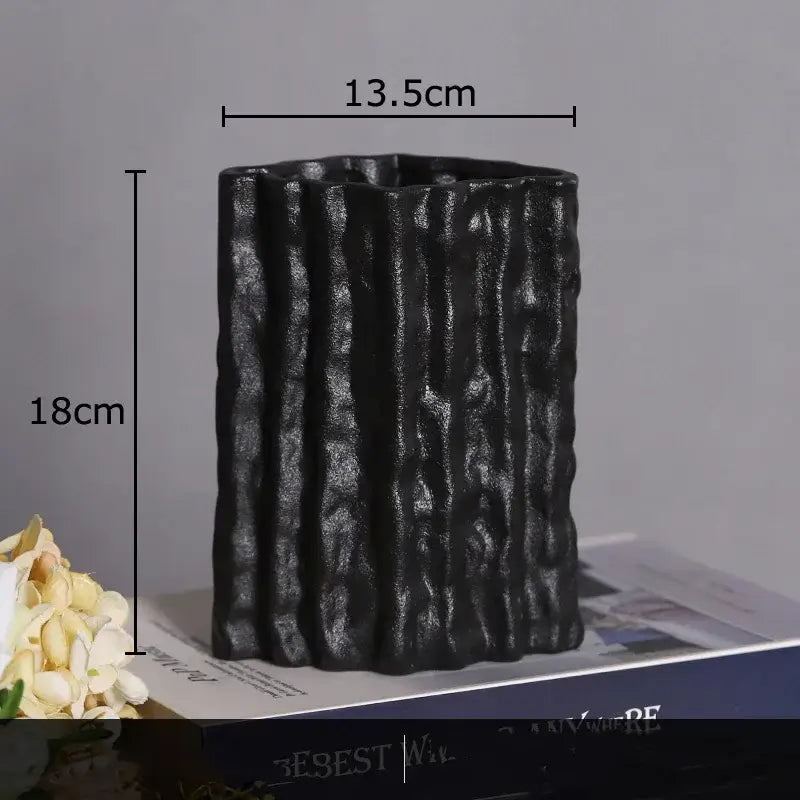 DecorBites™ Glacial Ceramic Vase: Hydroponic Flower Pots, Desk Decoration, Room Aesthetic Decor