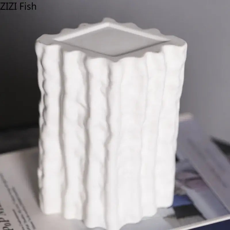 DecorBites™ Glacial Ceramic Vase: Hydroponic Flower Pots, Desk Decoration, Room Aesthetic Decor