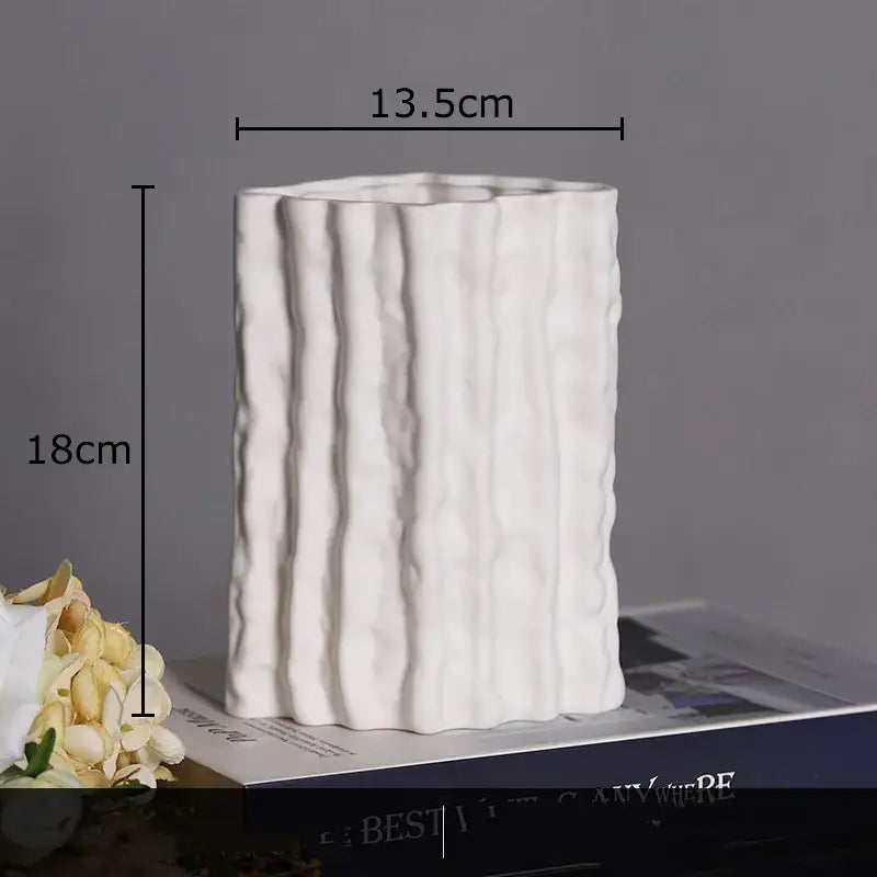 DecorBites™ Glacial Ceramic Vase: Hydroponic Flower Pots, Desk Decoration, Room Aesthetic Decor