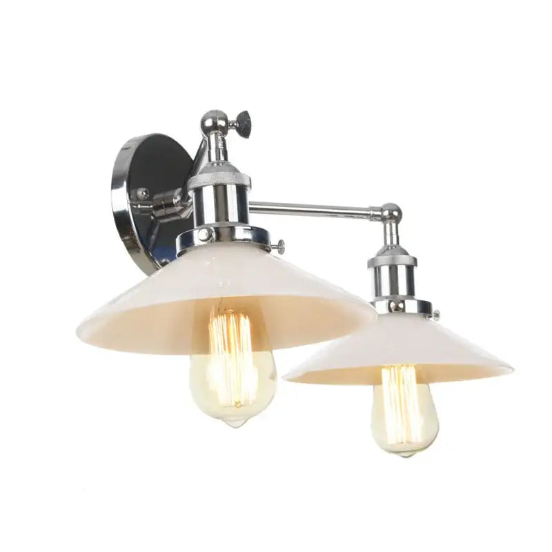DecorBites™ Glass 2-Light Wall Sconce with Pull Chain Switch for Bedroom and Bathroom
