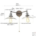 DecorBites™ Glass 2-Light Wall Sconce with Pull Chain Switch for Bedroom and Bathroom