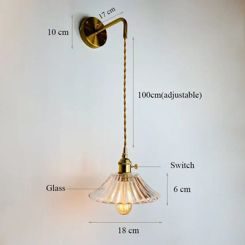 DecorBites™ Glass Adjustable LED Sconce Wall Light for Bedroom Home Decor