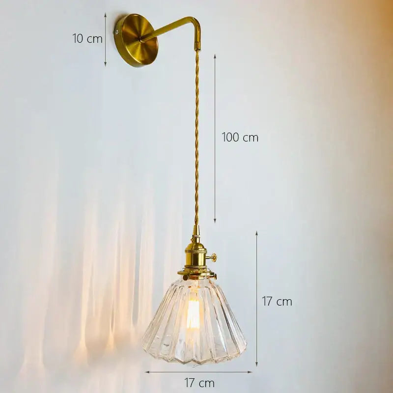 DecorBites™ Glass Adjustable LED Sconce Wall Light for Bedroom Home Decor