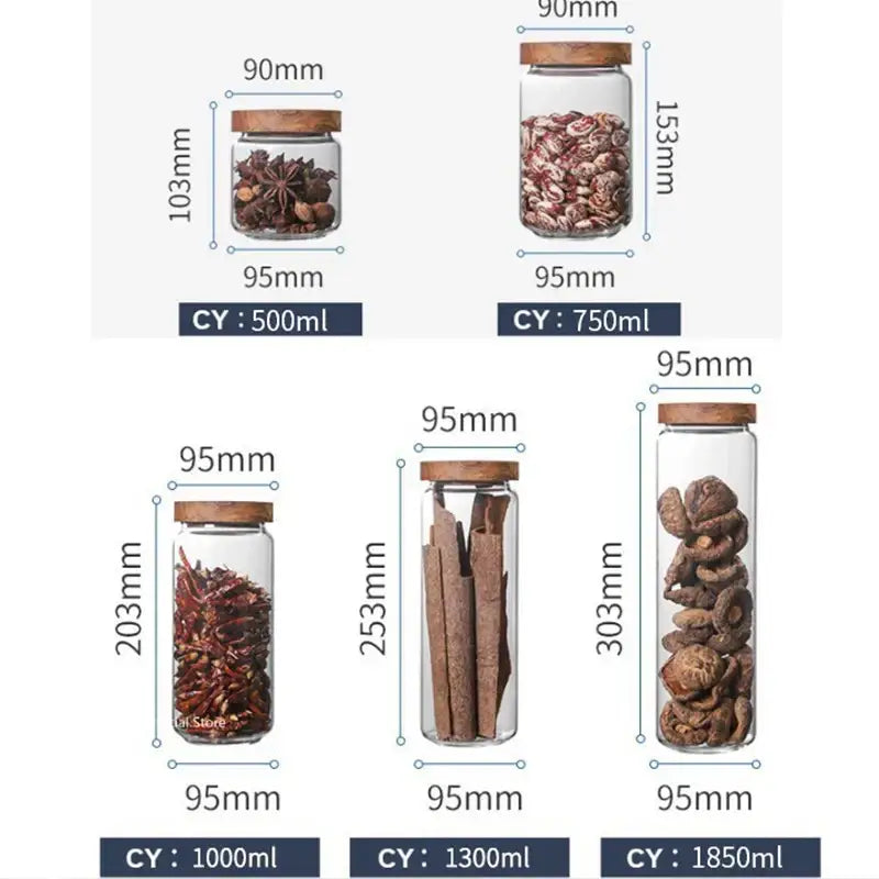 DecorBites™ Glass Airtight Canister with Wooden Lid | Versatile Kitchen Storage Solution