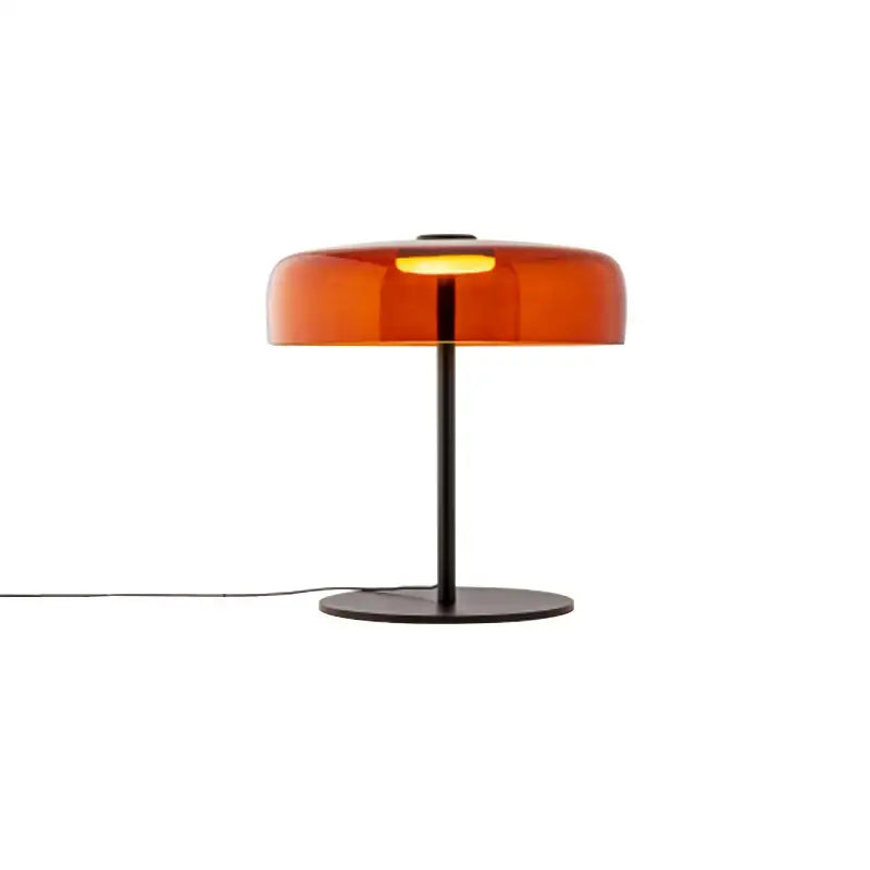 DecorBites™ Glass Amber Green LED Table Lamp Nightstand Bedroom Living Room Decor