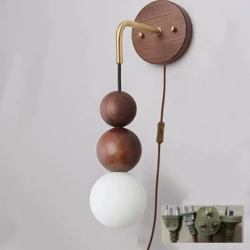 DecorBites™ Glass and Wood Adjustable Wall Light for Living Room and Bedroom
