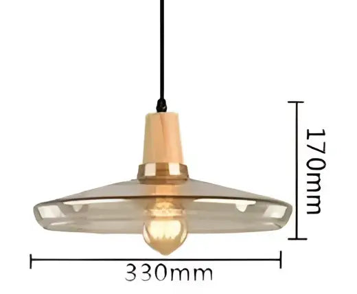 DecorBites™ Glass and Wood Pendant Light for Modern American Retro Dining Loft Decor