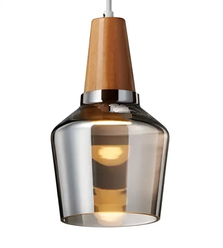 DecorBites™ Glass and Wood Pendant Light for Modern American Retro Dining Loft Decor