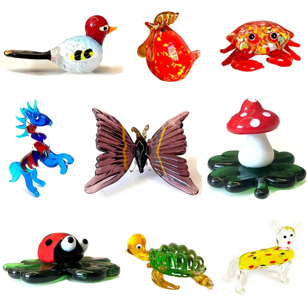 DecorBites™ Glass Animal Figurines: Hand Blown Art Collectibles for Home Decor & Gifts