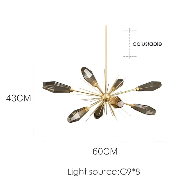 DecorBites™ Glass Art Chandelier for Living Room, Bedroom, Study - Modern Minimalist Design