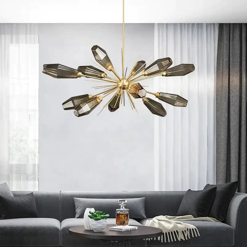 DecorBites™ Glass Art Chandelier for Living Room, Bedroom, Study - Modern Minimalist Design