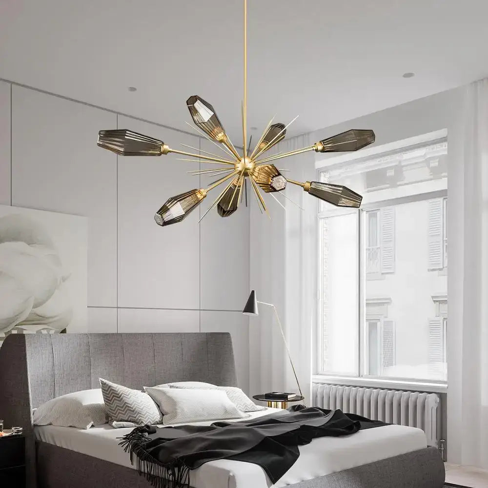 DecorBites™ Glass Art Chandelier for Living Room, Bedroom, Study - Modern Minimalist Design