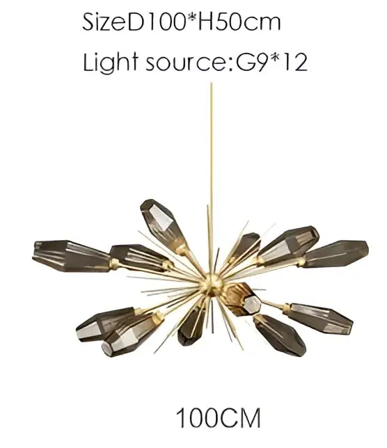 DecorBites™ Glass Art Chandelier for Living Room, Bedroom, Study - Modern Minimalist Design