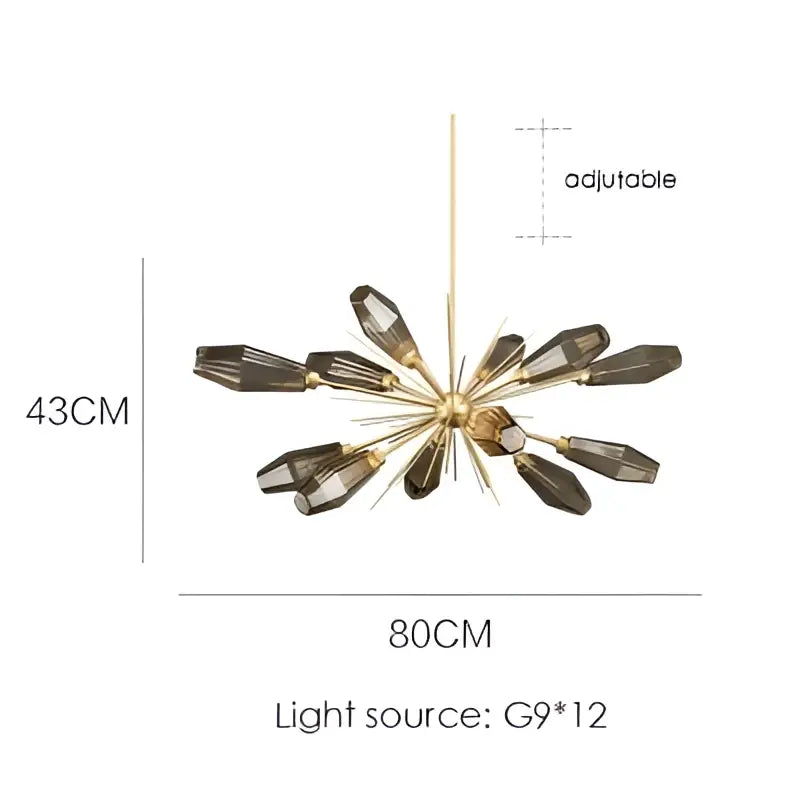DecorBites™ Glass Art Chandelier for Living Room, Bedroom, Study - Modern Minimalist Design